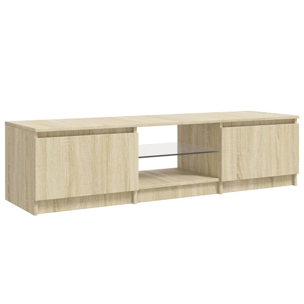 TV-Schrank mit LED-Leuchten Sonoma-Eiche 140x40x35,5 cm