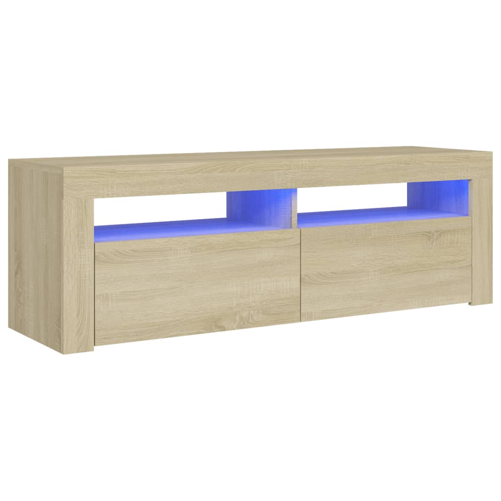 TV-Schrank mit LED-Leuchten Sonoma-Eiche 120x35x40 cm