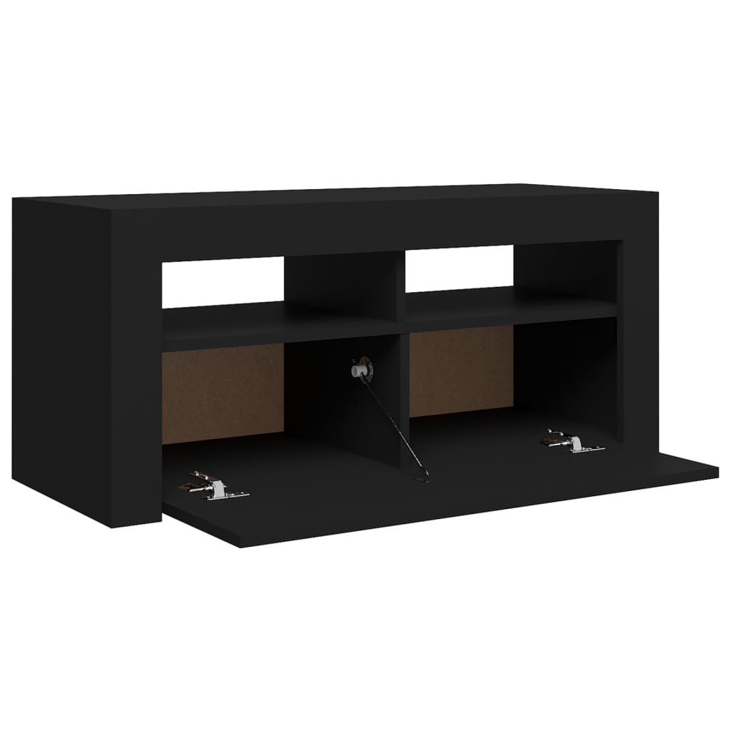 TV-Schrank mit LED-Beleuchtung Schwarz 90x35x40 cm