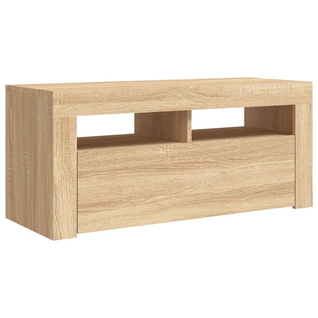 TV-Schrank mit LED-Leuchten Sonoma-Eiche 90x35x40 cm