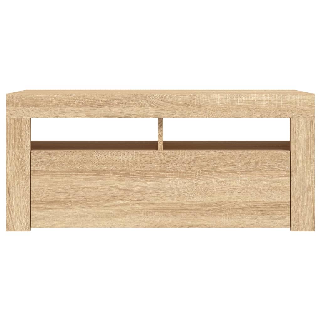 TV-Schrank mit LED-Leuchten Sonoma-Eiche 90x35x40 cm