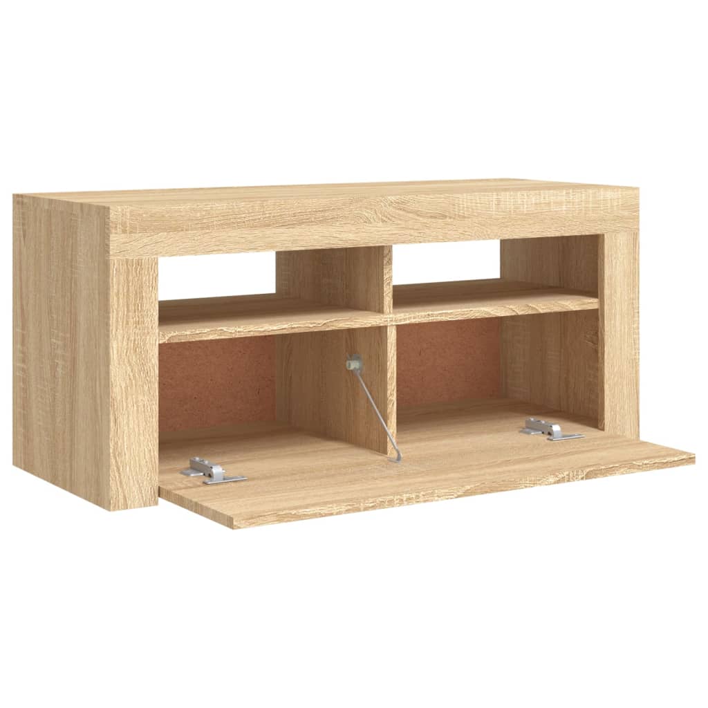 TV-Schrank mit LED-Leuchten Sonoma-Eiche 90x35x40 cm