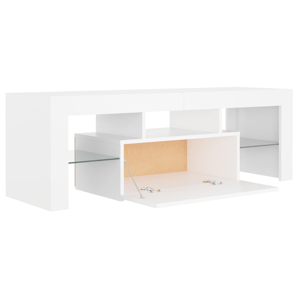 TV-Schrank mit LED-Leuchten Weiß 120x35x40 cm