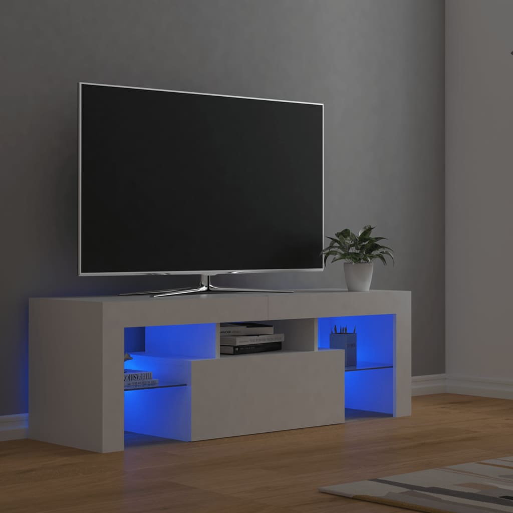 TV-Schrank mit LED-Leuchten Weiß 120x35x40 cm