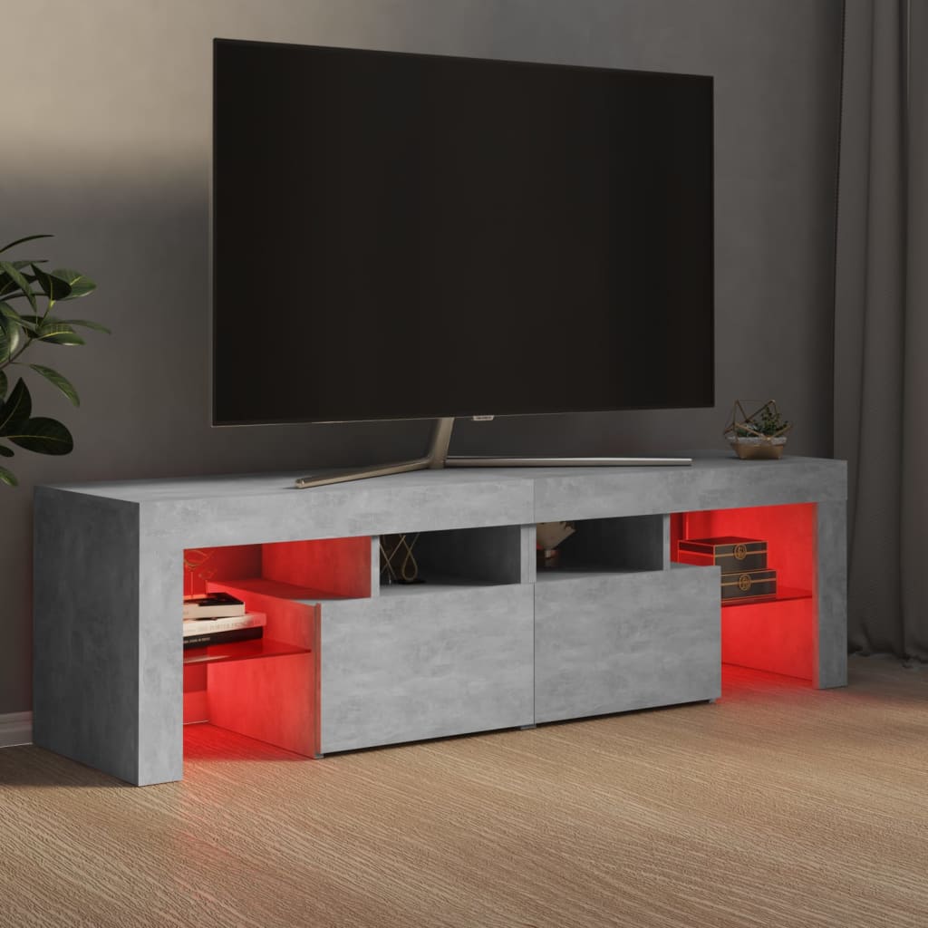 TV-Schrank mit LED-Beleuchtung Betongrau 140x36,5x40 cm