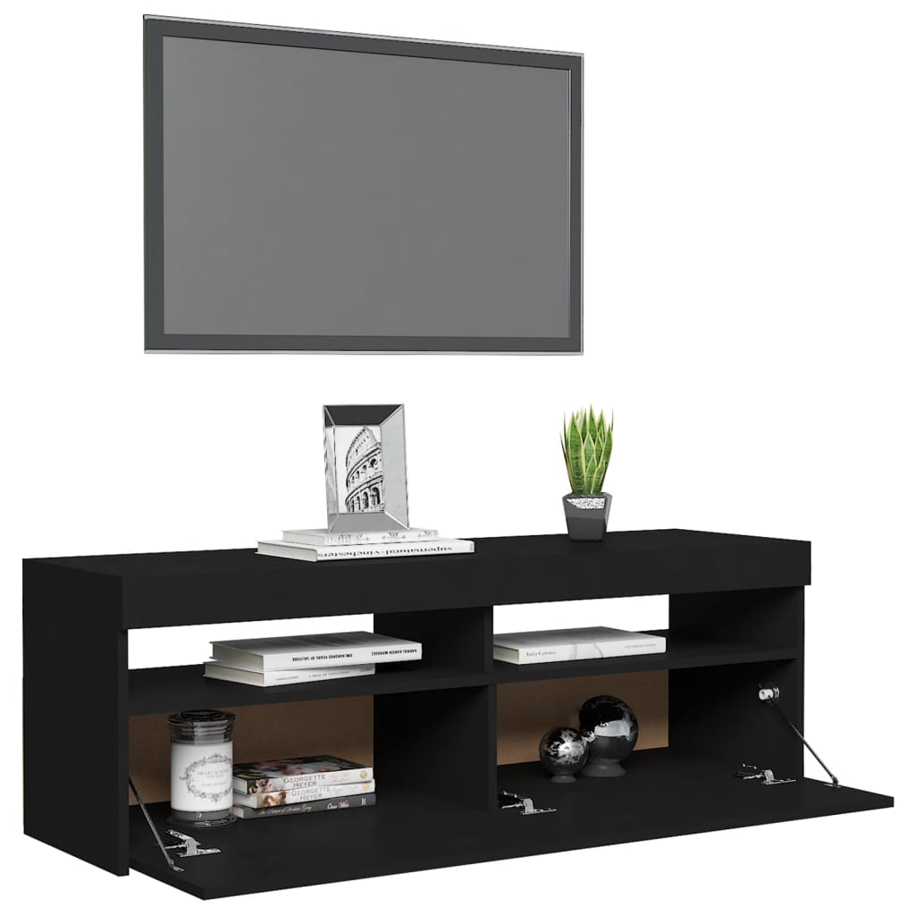 TV-Schrank mit LED-Leuchten Schwarz 120x35x40 cm