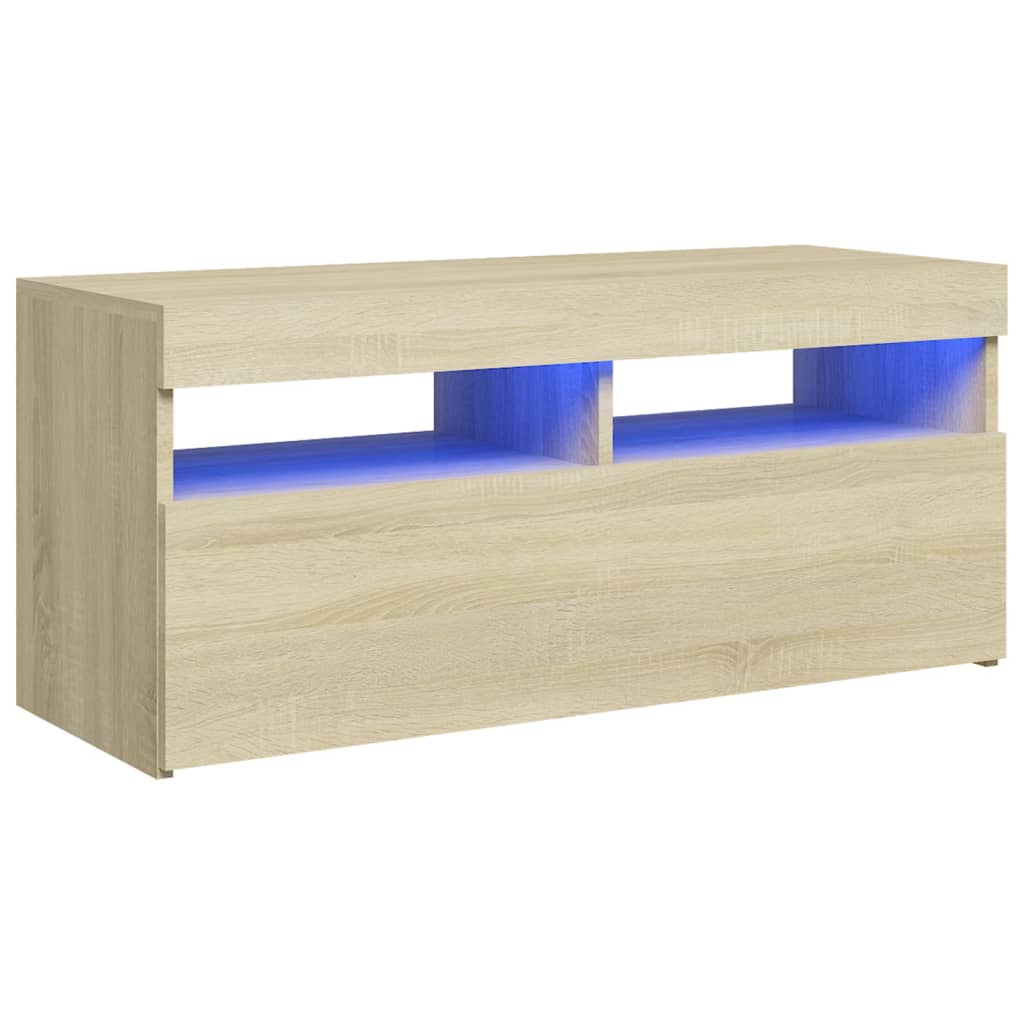 TV-Schrank mit LED-Leuchten Sonoma-Eiche 90x35x40 cm