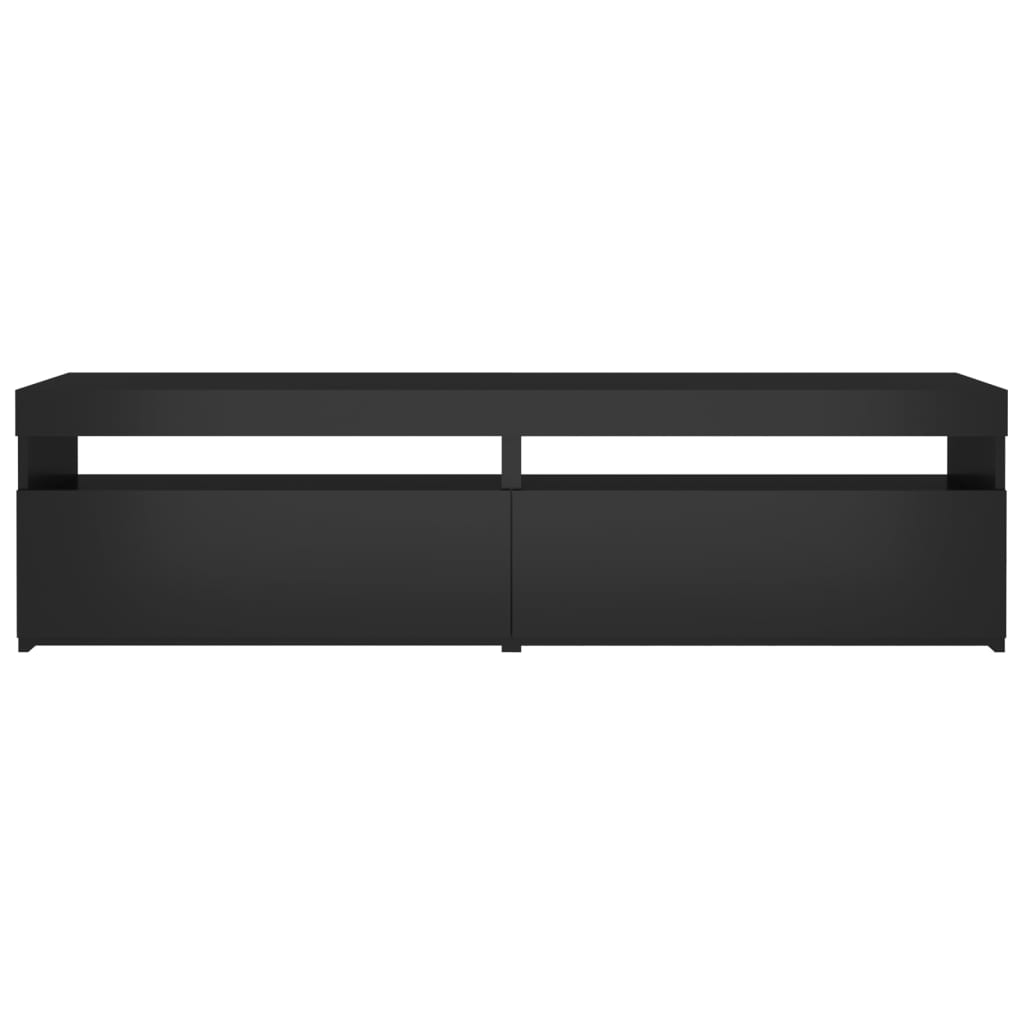 TV-Schränke 2 Stk. mit LED-Leuchten Schwarz 75x35x40 cm