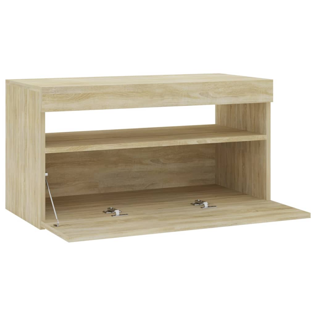 TV-Schrank mit LED-Leuchten Sonoma-Eiche 75x35x40 cm