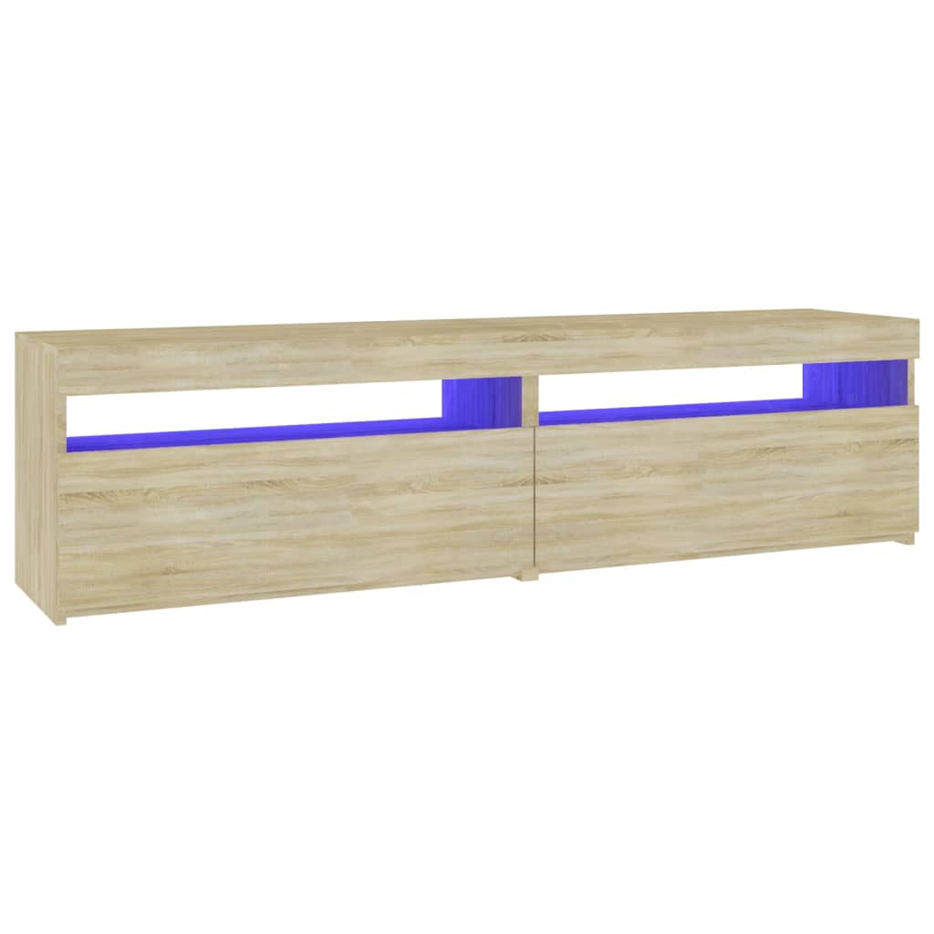 TV-Schränke 2 Stk. mit LED-Leuchten Sonoma-Eiche 75x35x40 cm