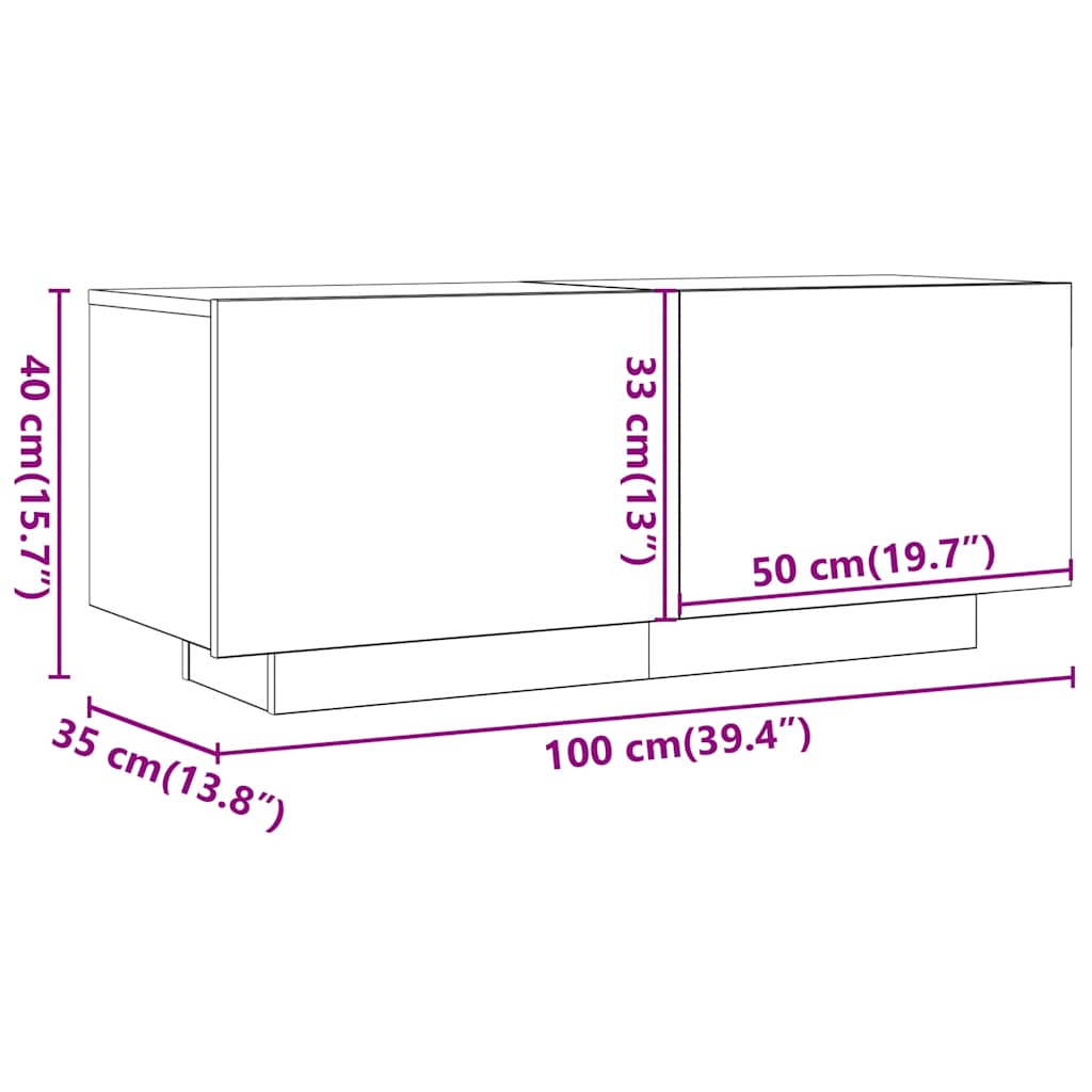 TV-Schrank Weiß 100x35x40 cm Holzwerkstoff