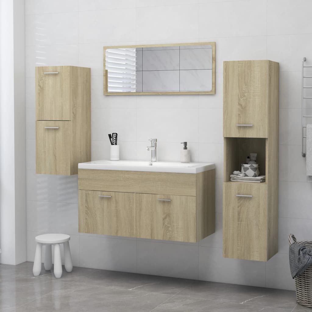 Badezimmerschrank Sonoma-Eiche 30x30x80 cm Holzwerkstoff