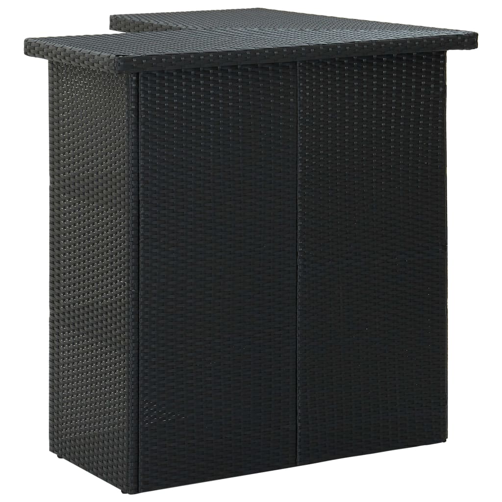 16-tlg. Gartenbar-Set mit Kissen Poly Rattan Schwarz