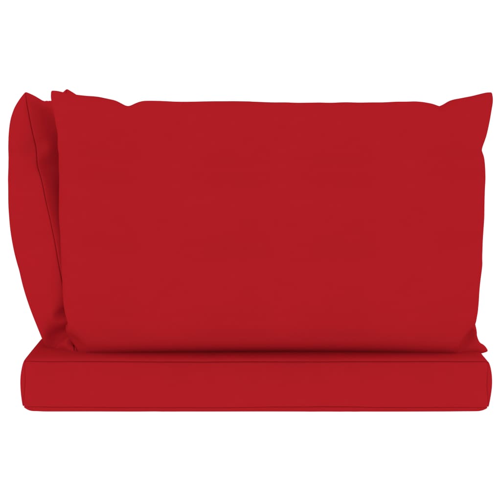 Garten-Palettensofa 2-Sitzer mit Kissen in Rot Kiefernholz