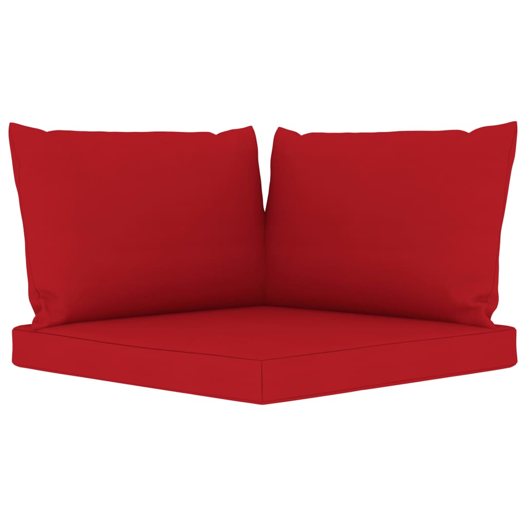 Garten-Palettensofa 2-Sitzer mit Kissen in Rot Kiefernholz