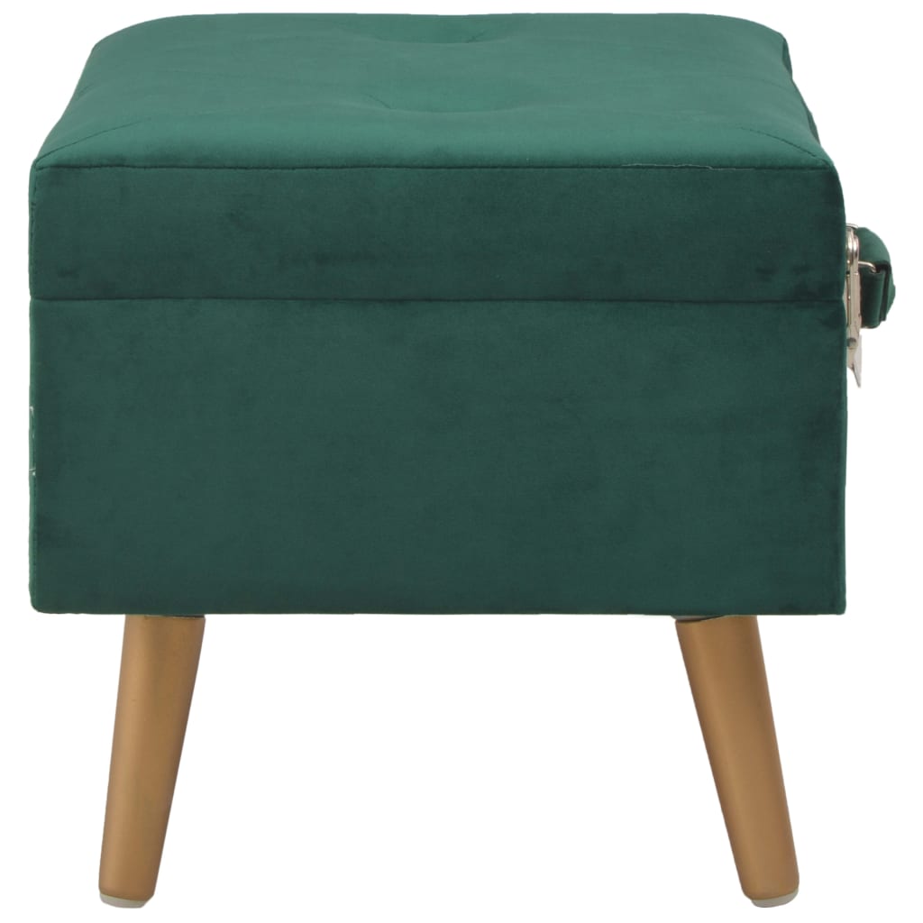 Hocker mit Stauraum 40 cm Grün Samt