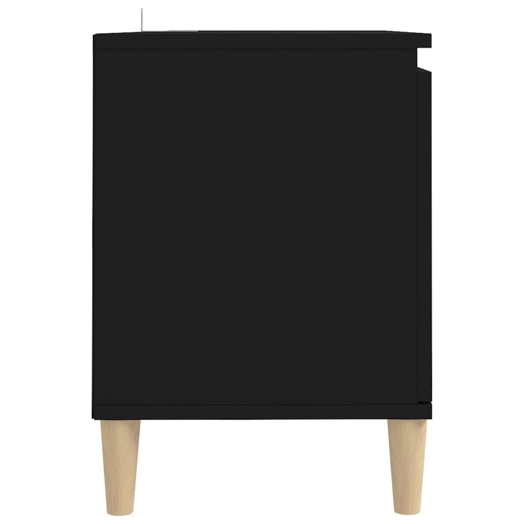 TV-Schrank mit Massivholz-Beinen Schwarz 103,5x35x50 cm