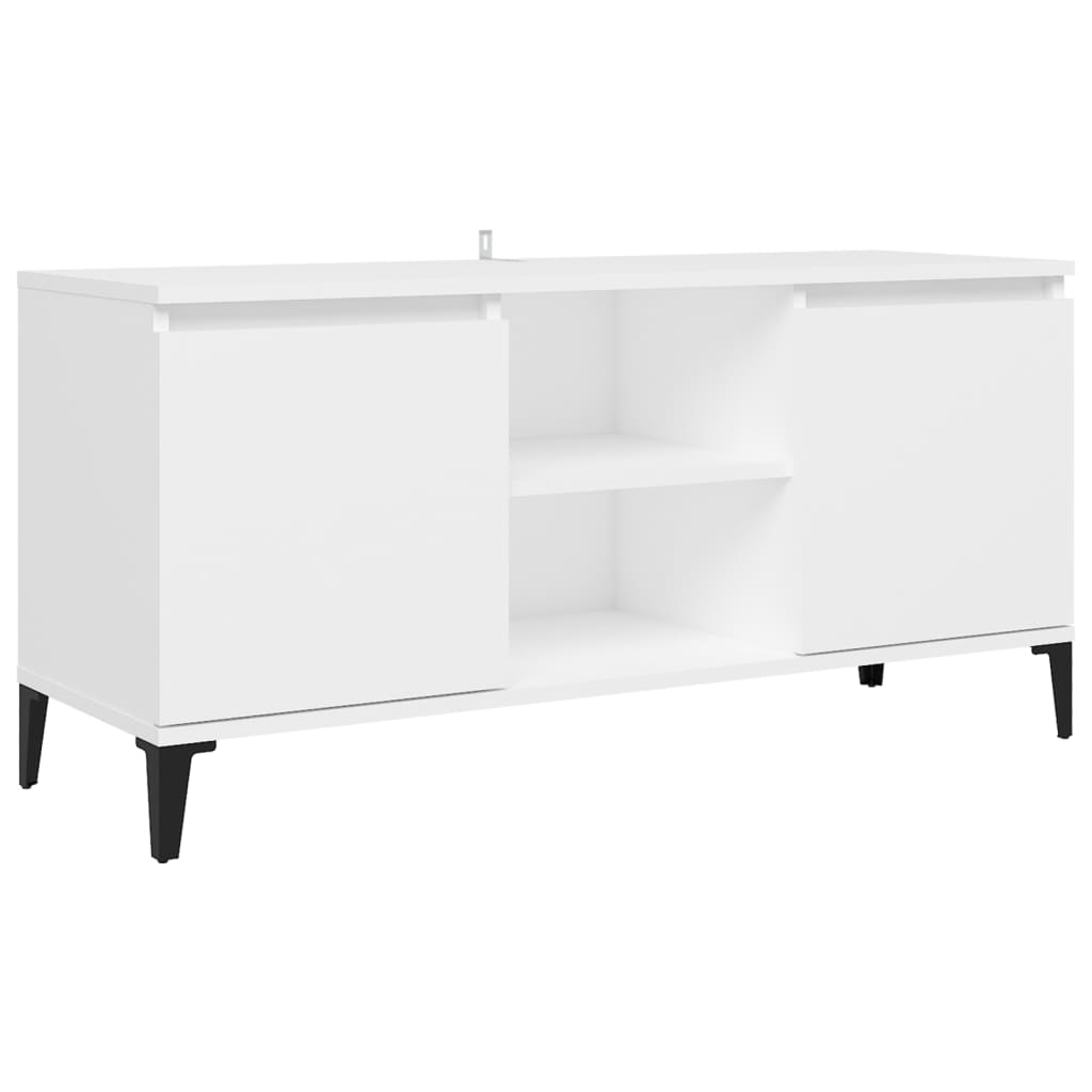 TV-Schrank mit Metallbeinen Weiß 103,5x35x50 cm