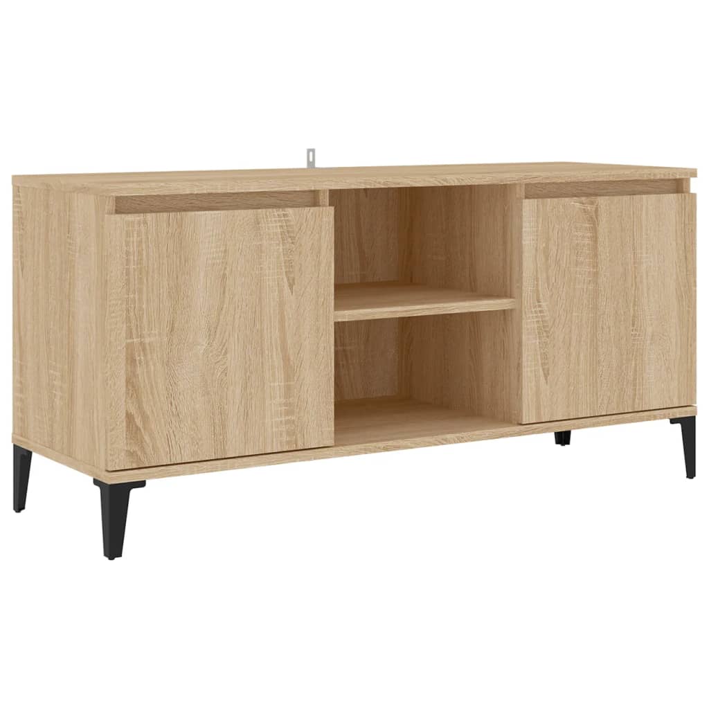 TV-Schrank mit Metallbeinen Sonoma-Eiche 103,5x35x50 cm