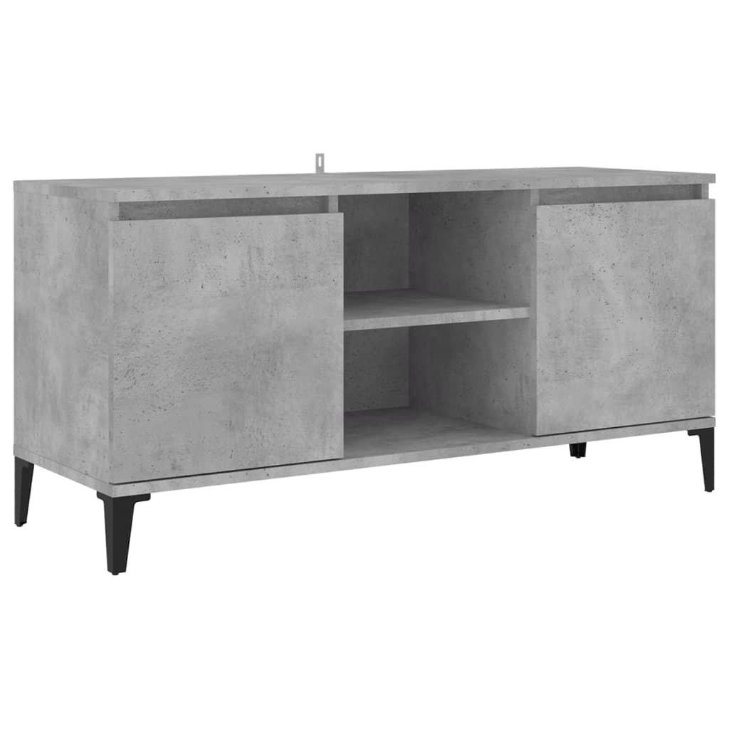 TV-Schrank mit Metallbeinen Betongrau 103,5x35x50 cm