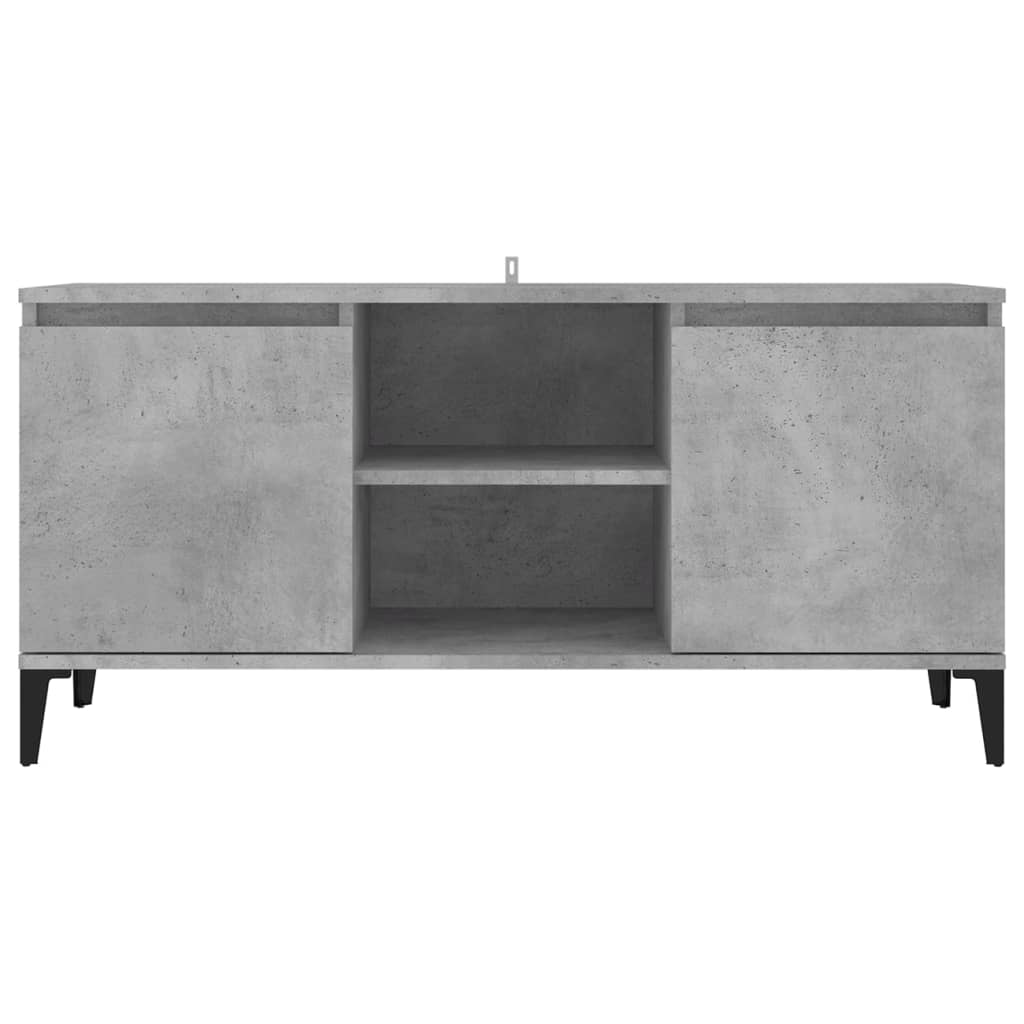 TV-Schrank mit Metallbeinen Betongrau 103,5x35x50 cm