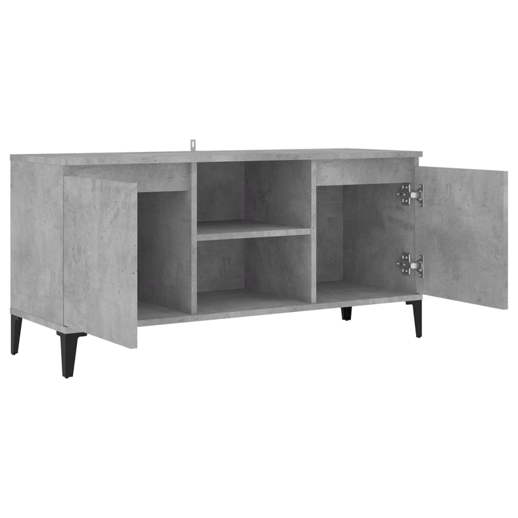 TV-Schrank mit Metallbeinen Betongrau 103,5x35x50 cm