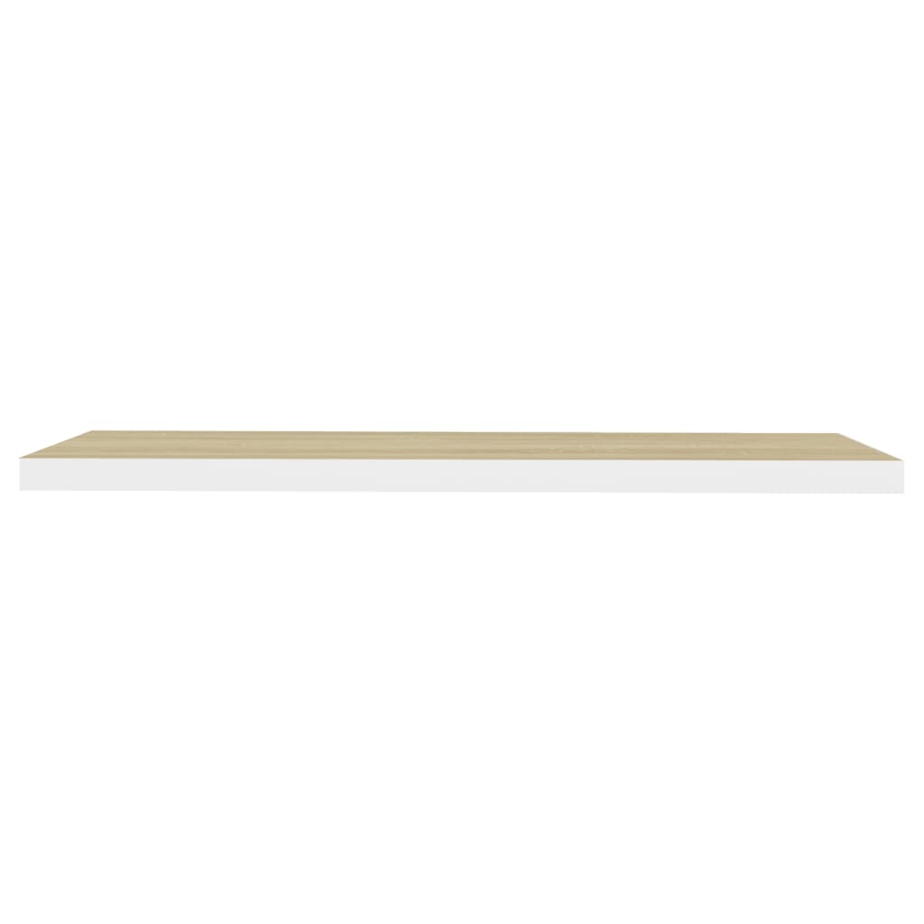 Schweberegale 4 Stk. Eichen-Optik und Weiß 120x23,5x3,8 cm MDF