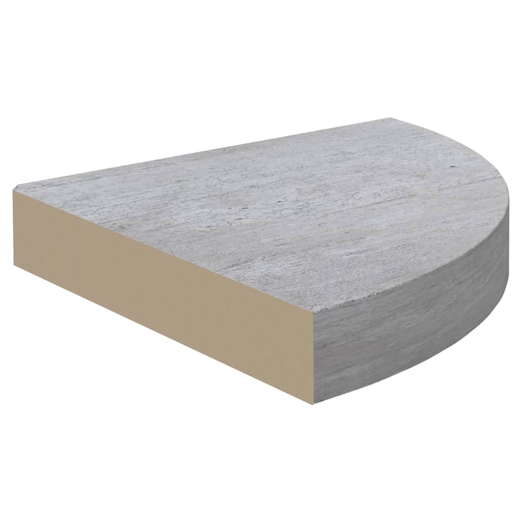 Eck-Schweberegale 4 Stk. Betongrau 25x25x3,8 cm MDF