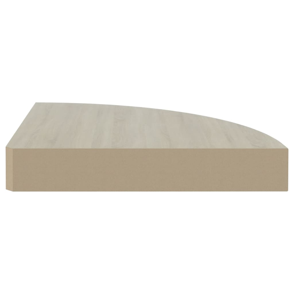 Eck-Schweberegale 2 Stk. Eichen-Optik und Weiß 35x35x3,8 cm MDF