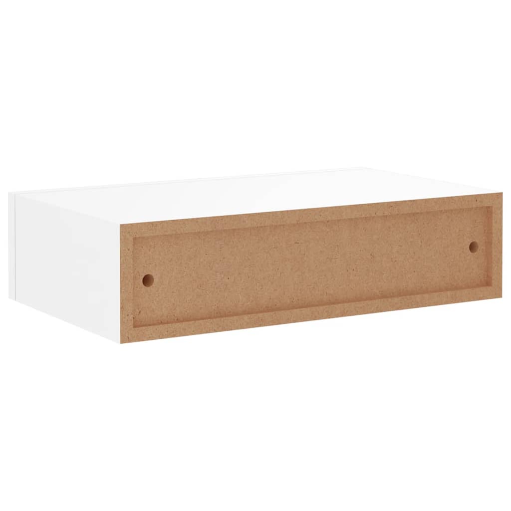 Wandregale mit Schubladen 2 Stk. Weiß 40x23,5x10 cm MDF