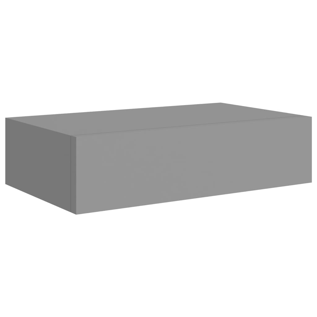 Wandregale mit Schubladen 2 Stk. Grau 40x23,5x10 cm MDF