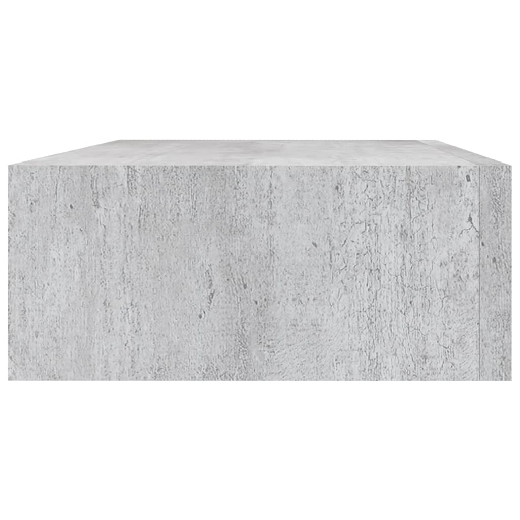 Wandregale mit Schubladen 2 Stk. Betongrau 40x23,5x10 cm MDF