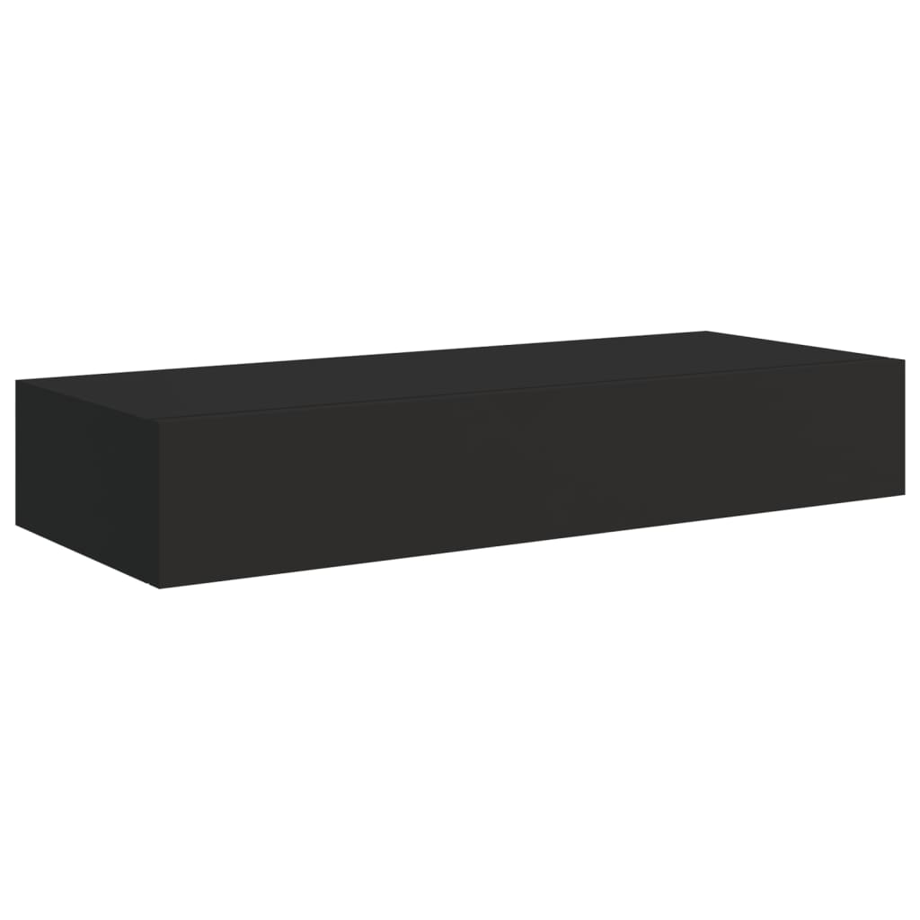 Wandregal mit Schublade Schwarz 60x23,5x10 cm MDF