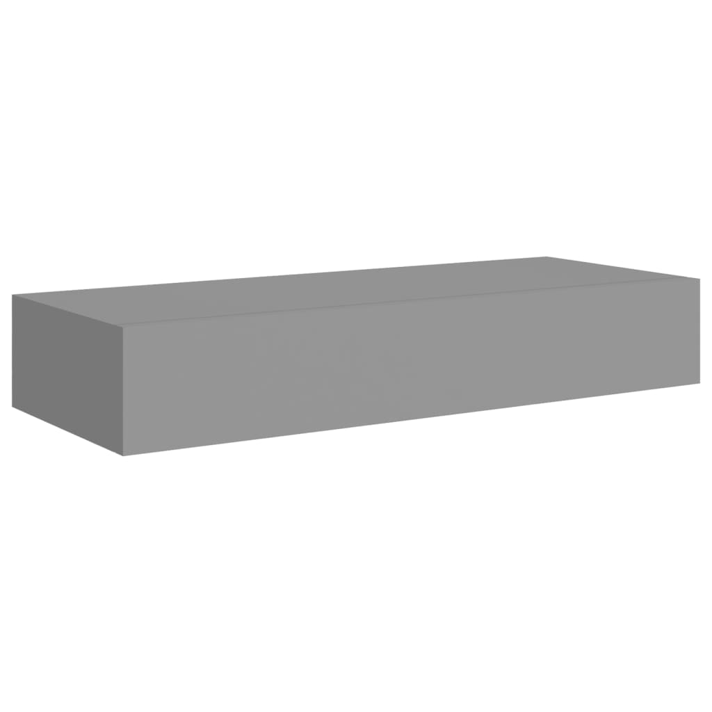 Wandregale mit Schubladen 2 Stk. Grau 60x23,5x10 cm MDF