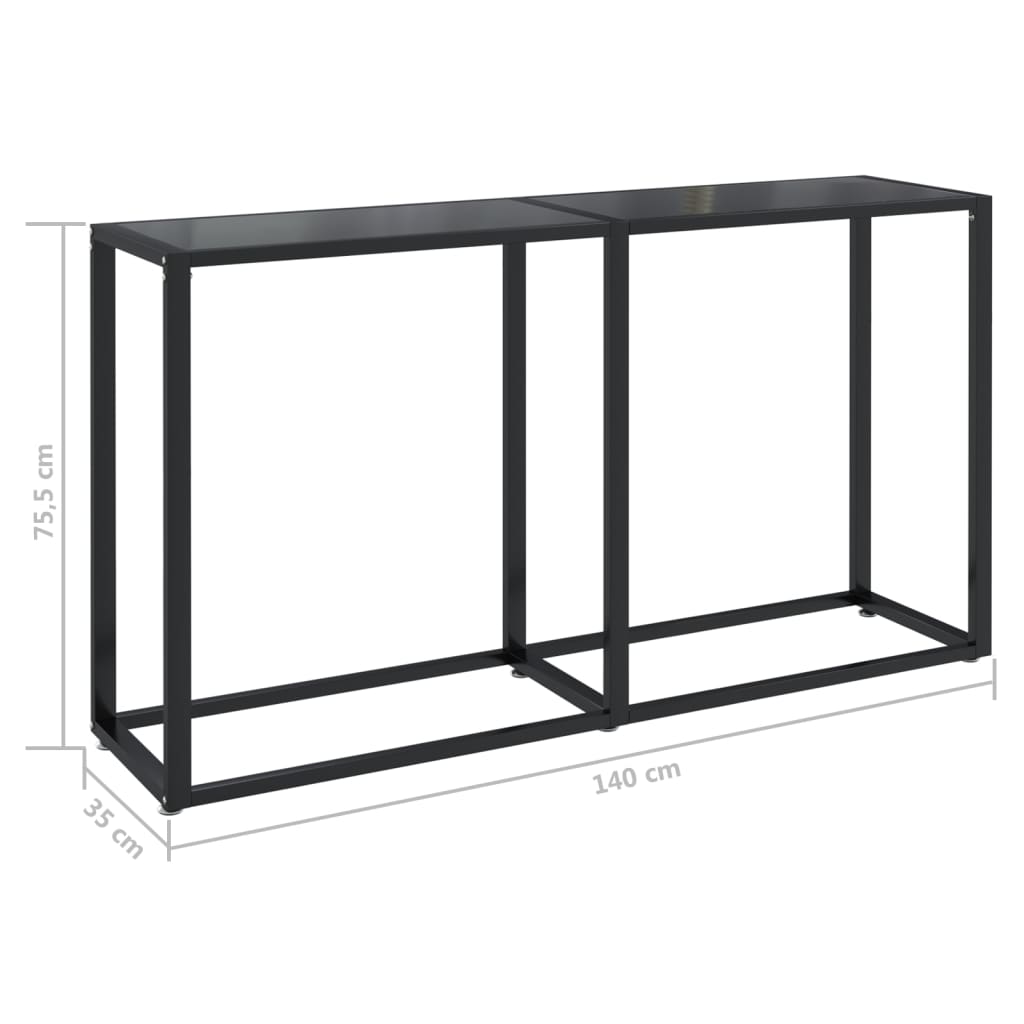 Konsolentisch Schwarz 140x35x75,5 cm Hartglas