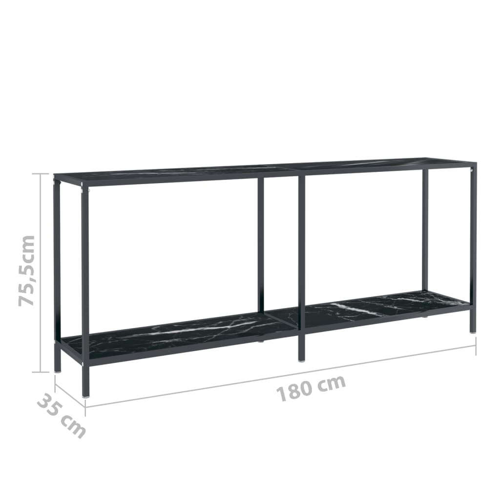 Konsolentisch Schwarz 180x35x75,5 cm Hartglas