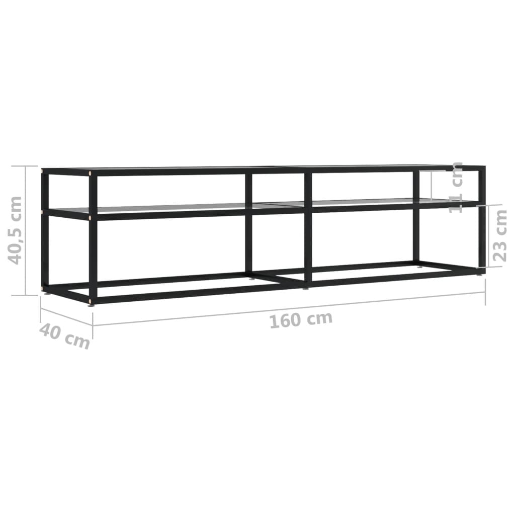 TV-Schrank Transparent 160x40x40,5 cm Hartglas