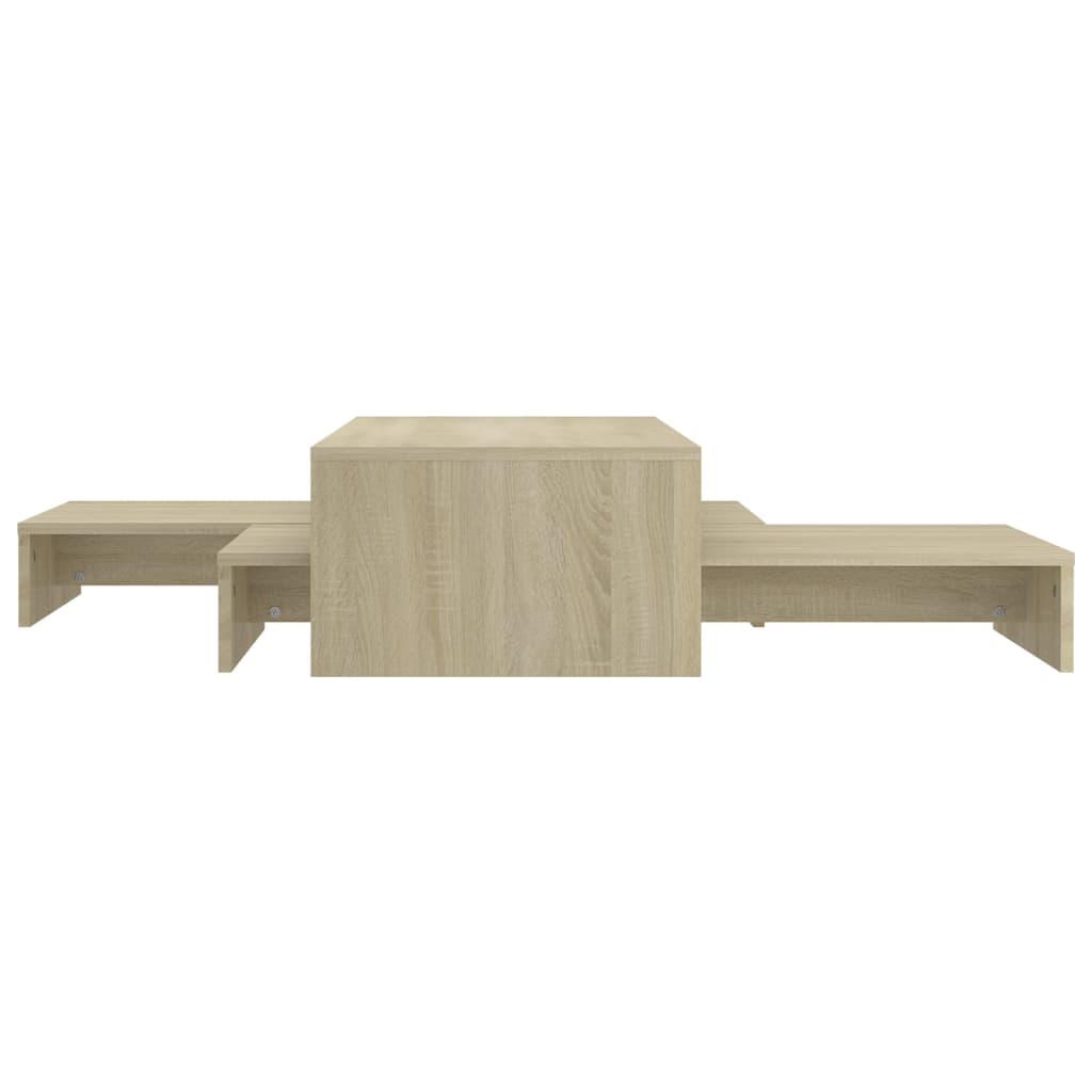 Satztisch-Set Sonoma-Eiche 100x100x26,5 cm Holzwerkstoff