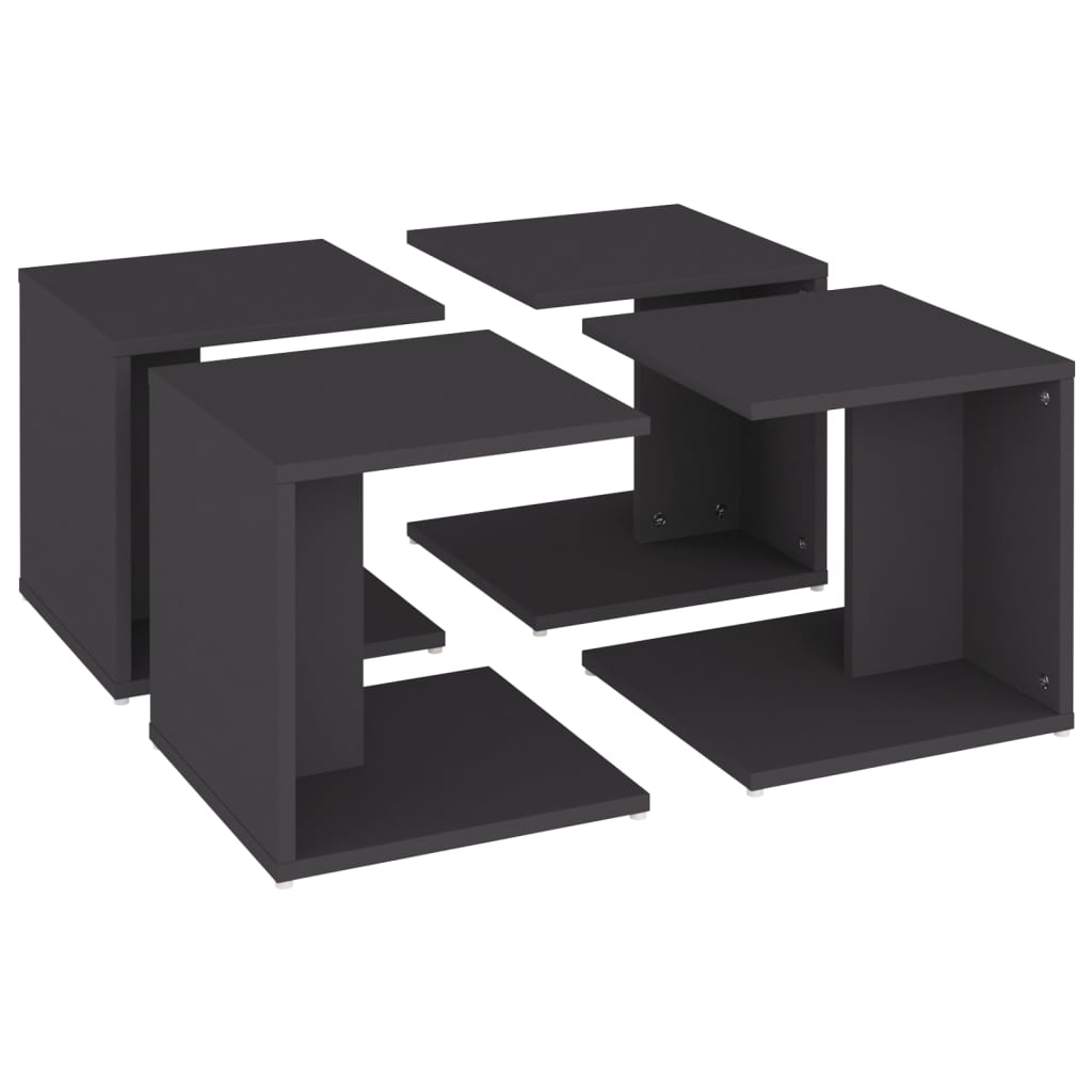 Couchtische 4 Stk. Grau 33x33x33 cm Holzwerkstoff