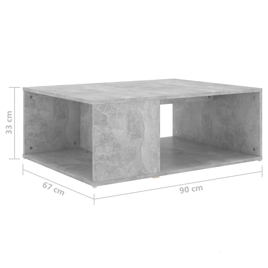 Couchtisch Betongrau 90x67x33 cm Holzwerkstoff