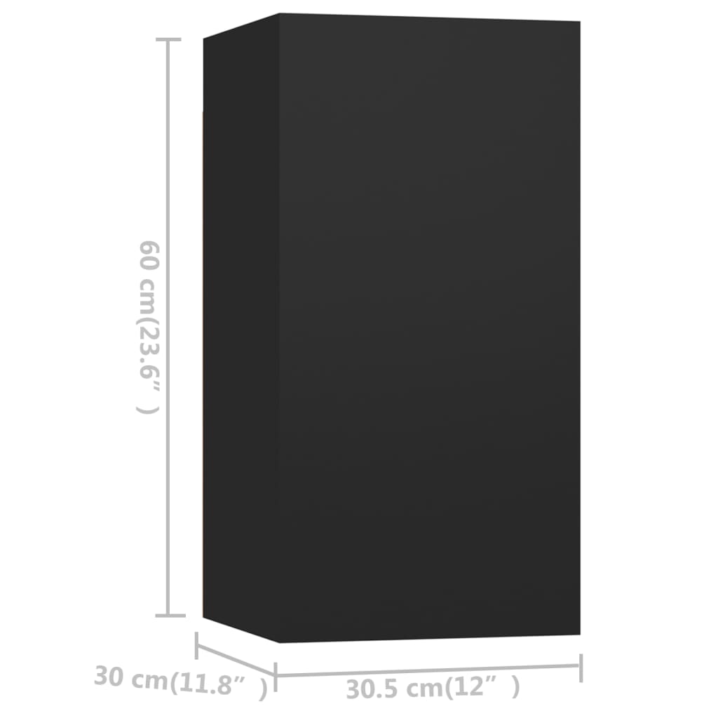 6-tlg. TV-Schrank-Set Schwarz Holzwerkstoff