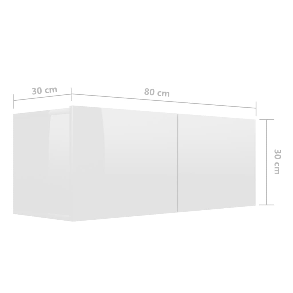 2-tlg. TV-Schrank-Set Hochglanz-Weiß Holzwerkstoff