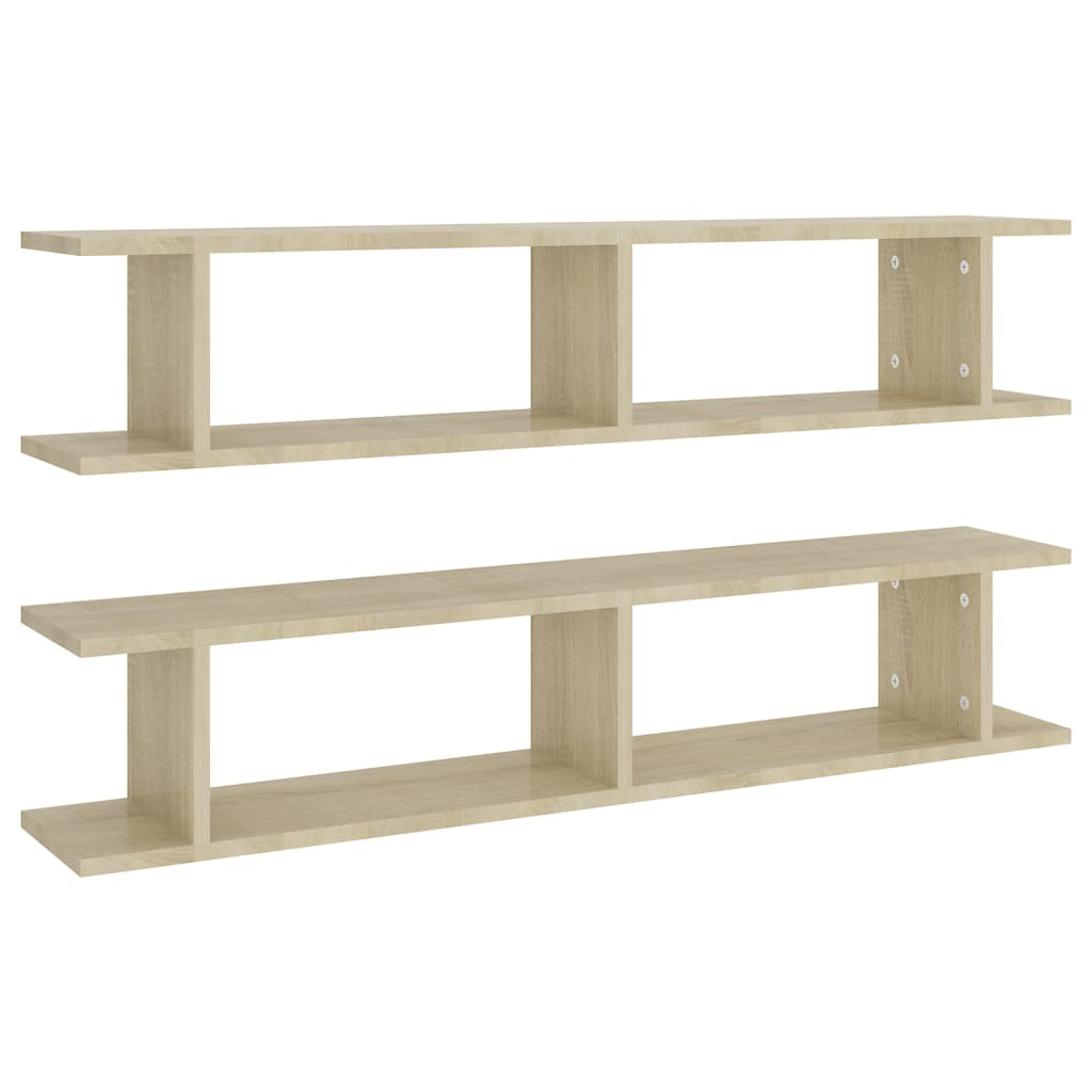 Wandregale 2 Stk. Sonoma-Eiche 105x18x20 cm Holzwerkstoff