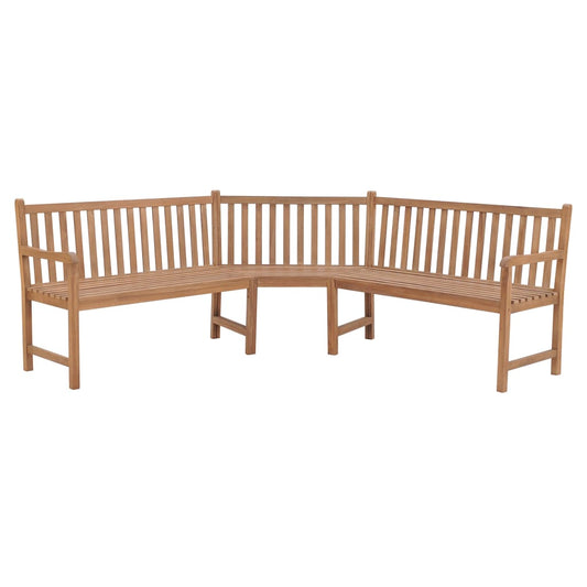 Garten-Eckbank 185x185x90 cm Massivholz Teak