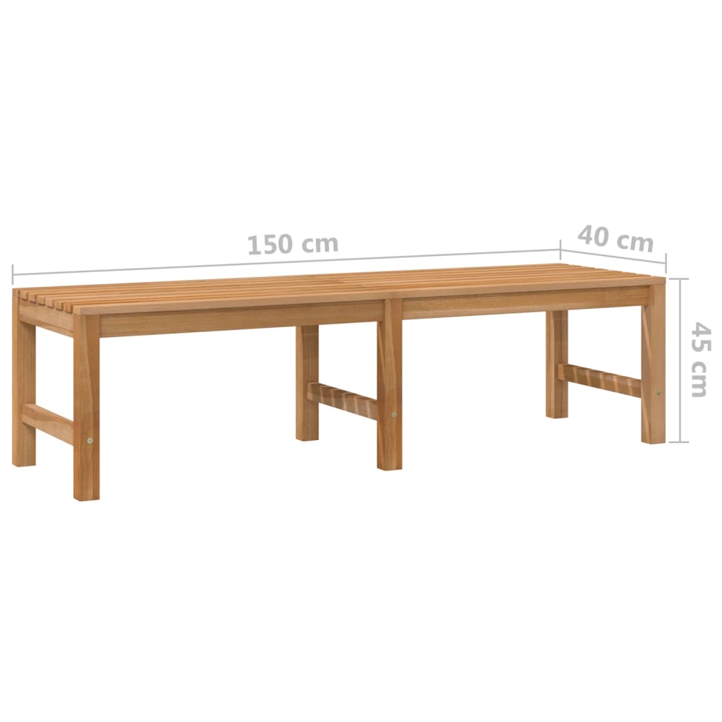 Gartenbank 150 cm Massivholz Teak