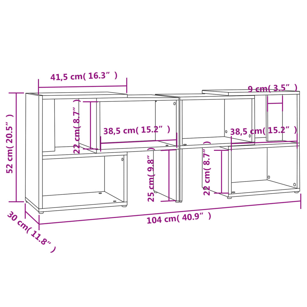 TV-Schrank Hochglanz-Schwarz 104x30x52cm Holzwerkstoff