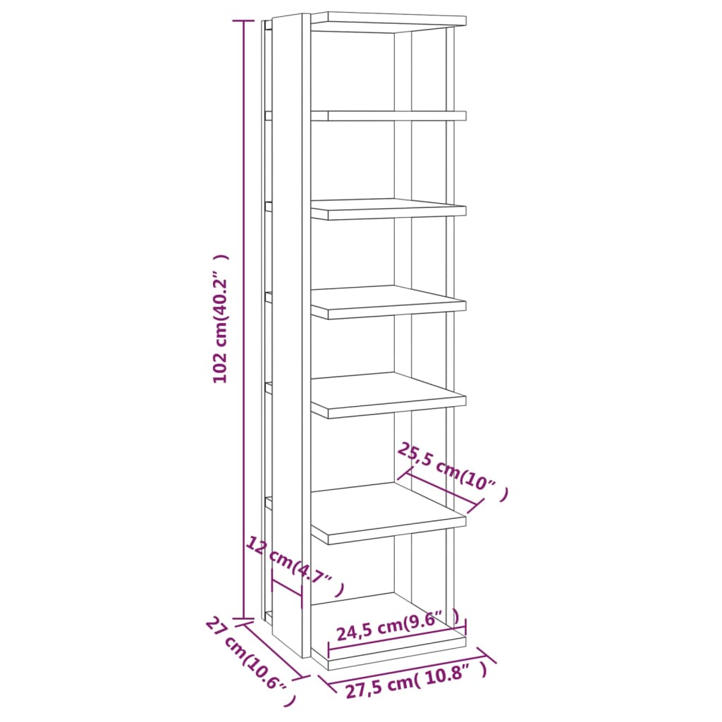 Schuhschrank Sonoma-Eiche 27,5x27x102 cm Holzwerkstoff