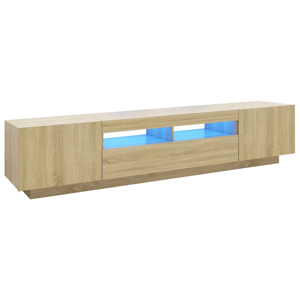 TV-Schrank mit LED-Leuchten Sonoma-Eiche 200x35x40 cm