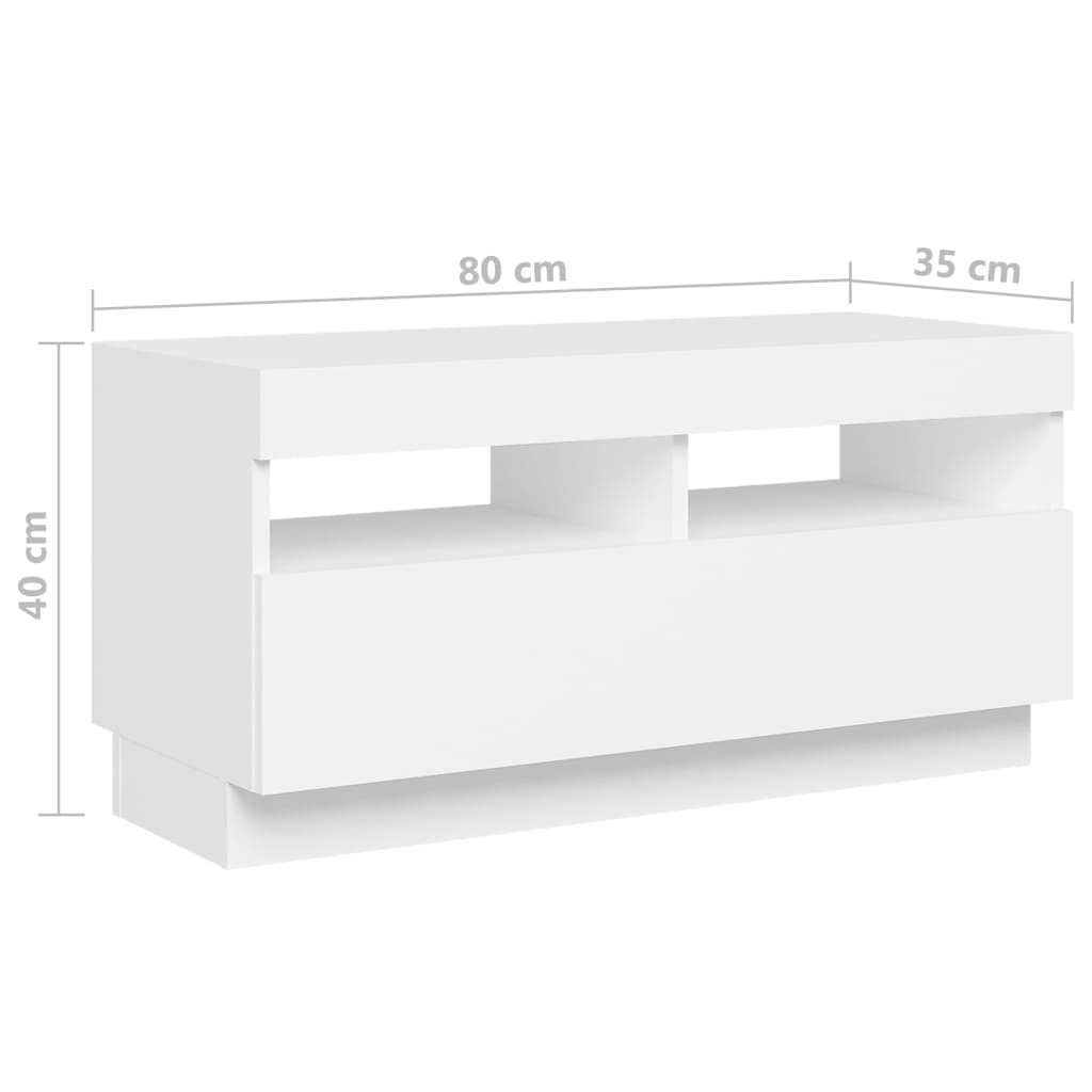 TV-Schrank mit LED-Leuchten Weiß 260x35x40cm