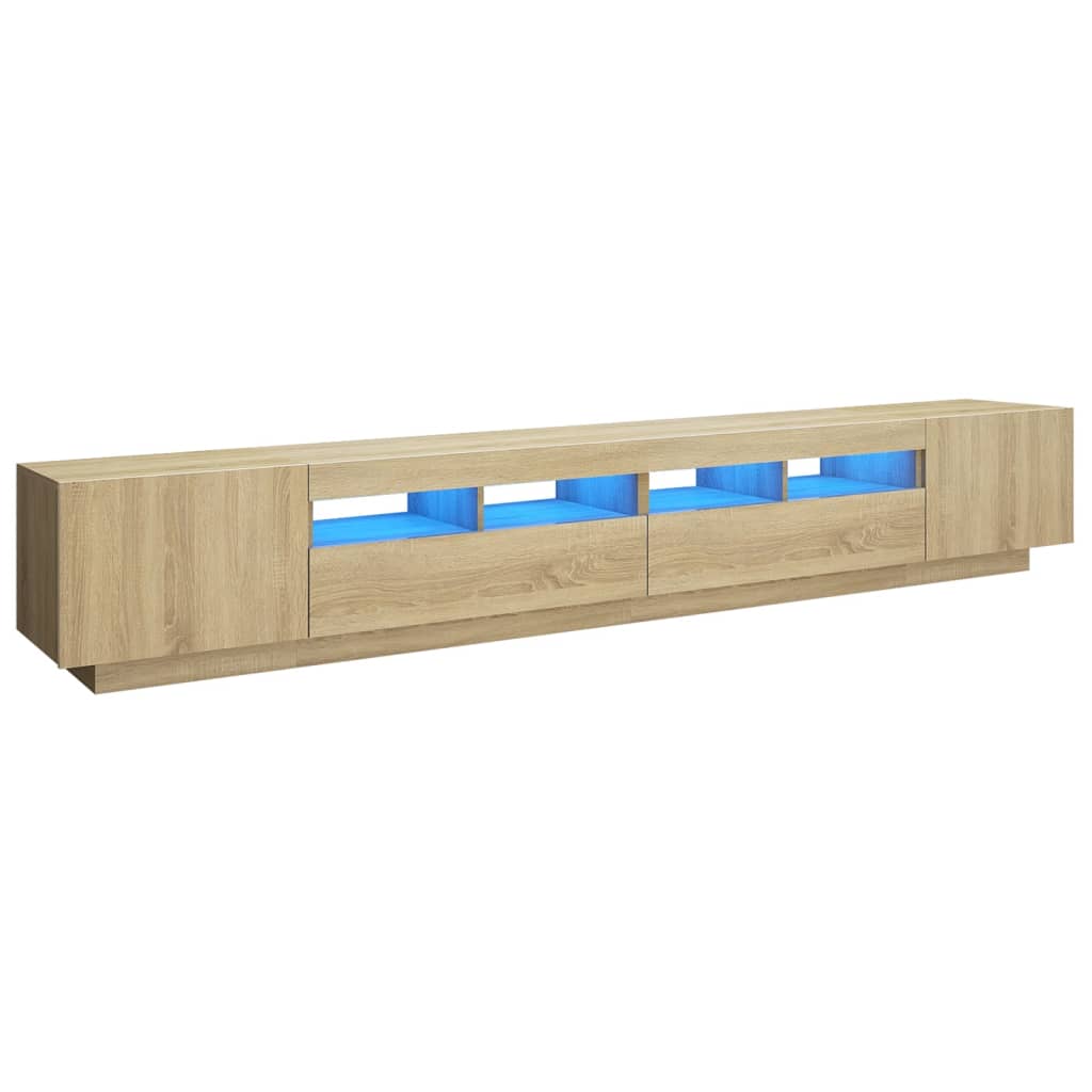 TV-Schrank mit LED-Leuchten Sonoma-Eiche 260x35x40 cm